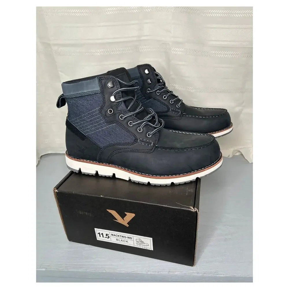 Territory Mack 2.0 Cap Moc Toe Ankle Boots Black Mens Sz 11.5 Wide